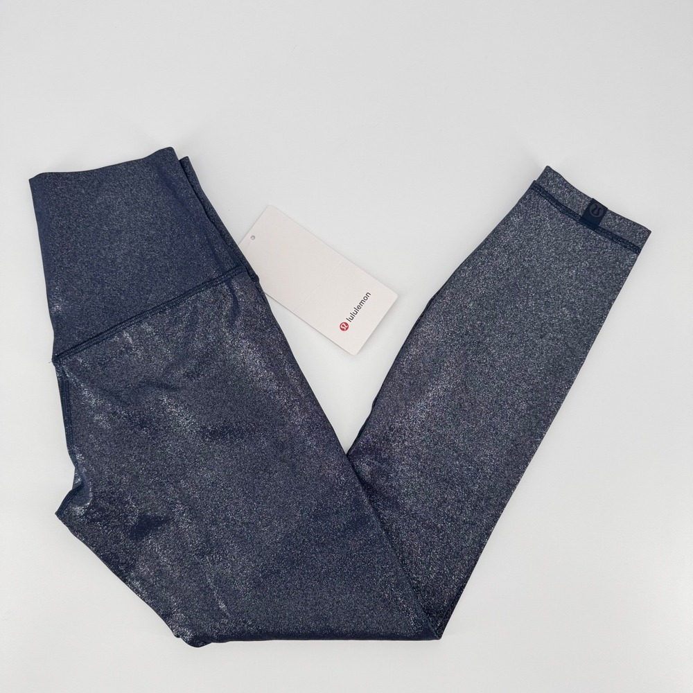 Lululemon Align HR Pant 25 Shimmer Luxe True Navy Blue Leggings LW5GJNS Size 6
